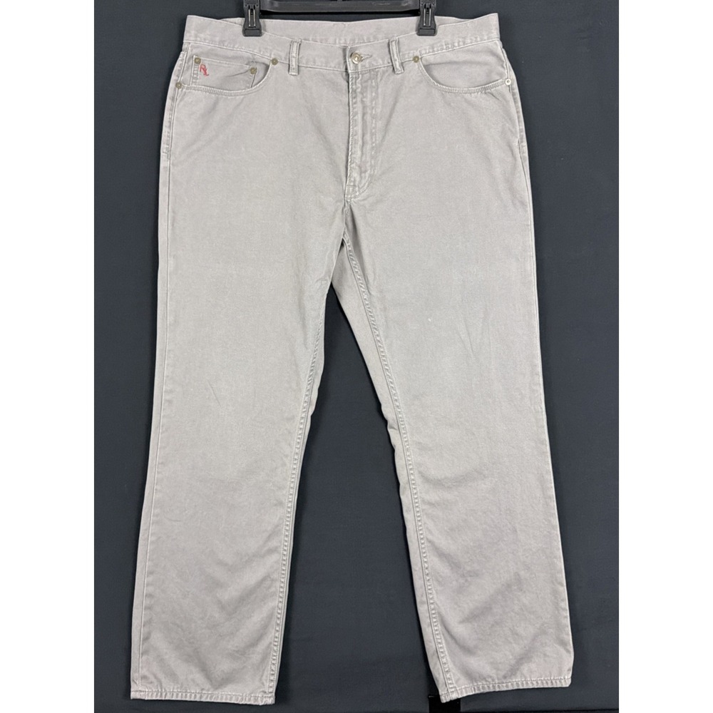 Vintage Polo Ralph Lauren Jeans Mens 38x30 Gray Authentic Dungarees 90's Y2K